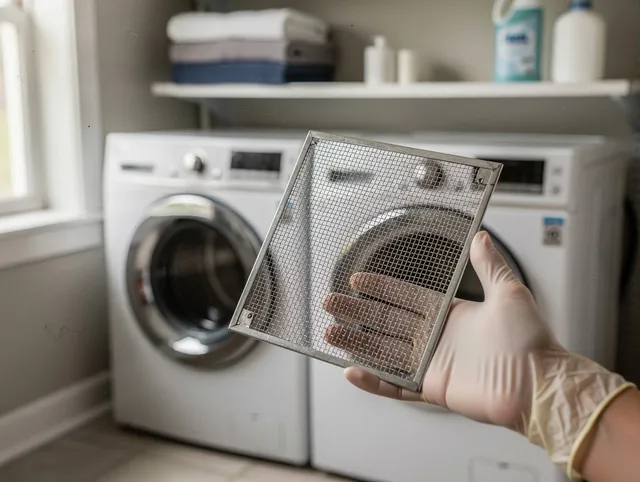 Concord Dryer Vent Cleaning specialist performing detailed lint trap cleaning service in Concord